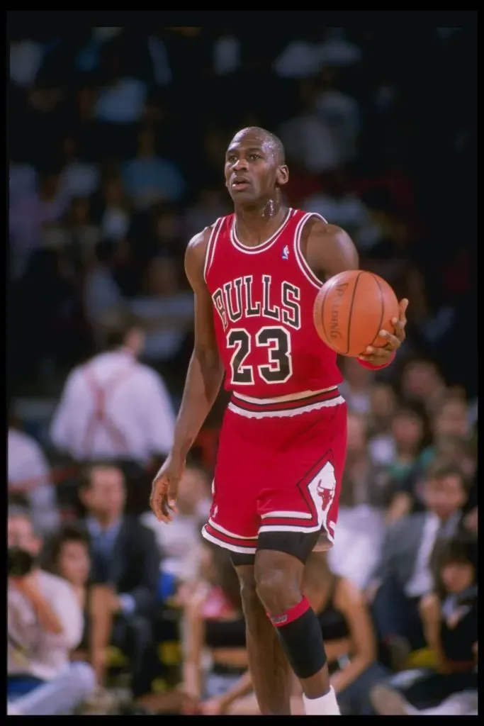 1989-1990: Guard Michael Jordan of the Chicago Bulls in action. Mandatory Credit: Tim de Frisco /Allsport