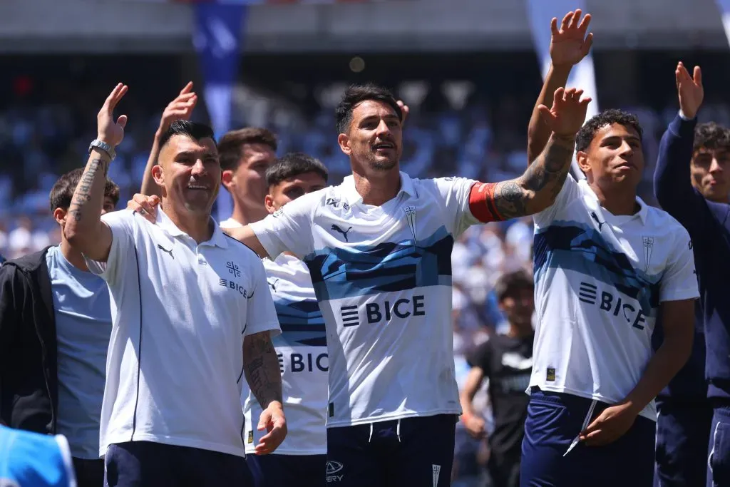 Zampedri celebrando el triunfo ante U. de Chile. Imagen: Photosport