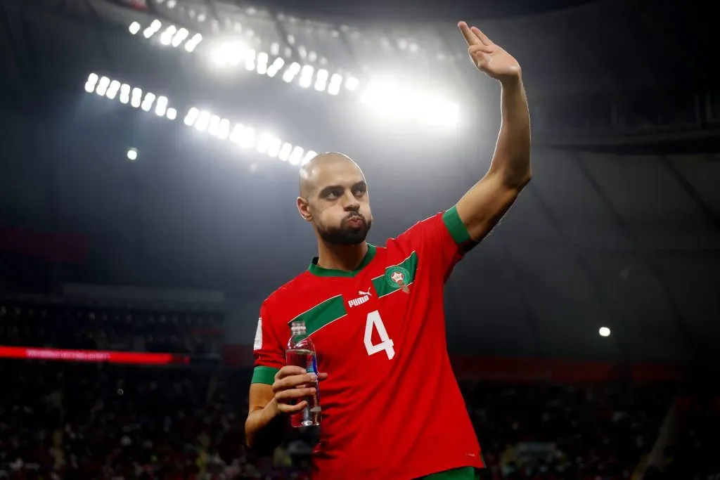 Sofyan Amrabat brilló en el Mundial de Qatar 2022 con Marruecos, que terminó en el 4° lugar. (Alex Pantling/Getty Images).