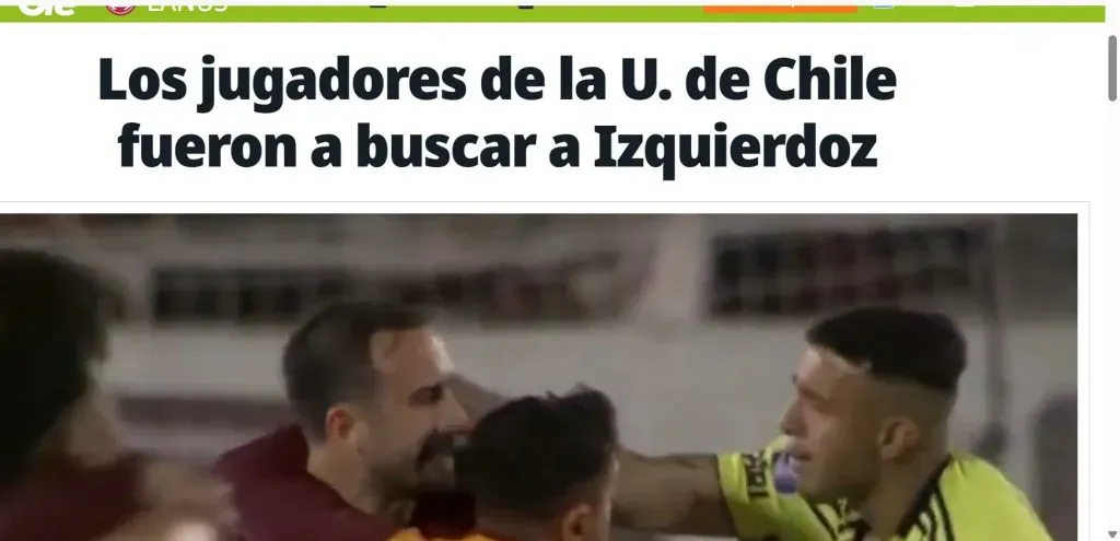 En Olé destacaron que fueron a buscar a Izquierdoz