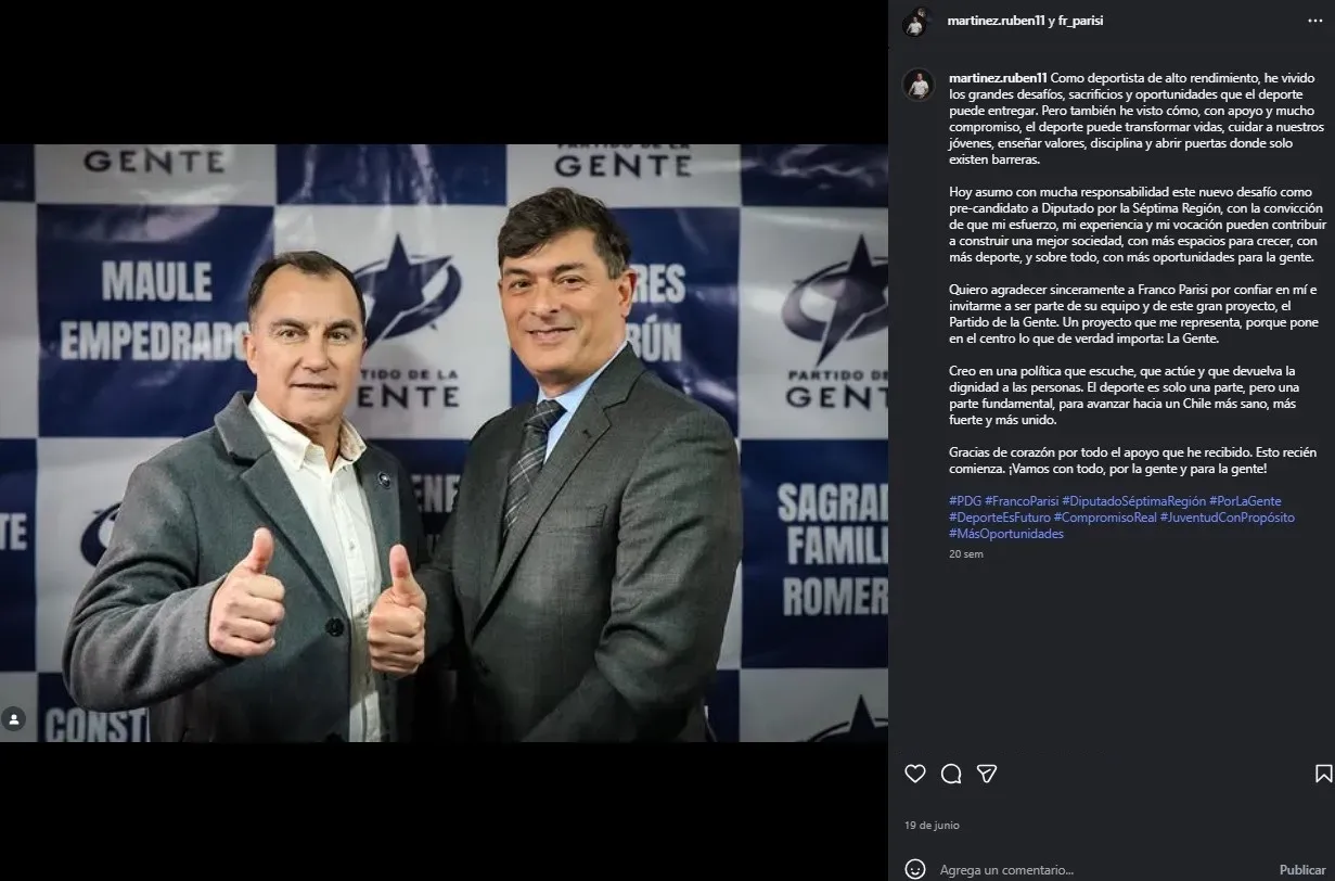 Ruben Martínez dejó las canchas de fútbol por la arena política.