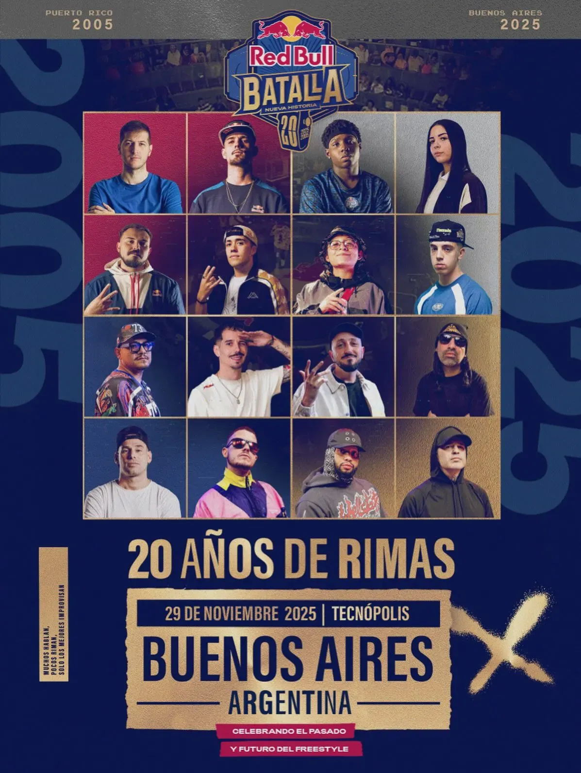 Los 16 MC’s que dirán presente en Red Bull Batalla Nueva Historia.