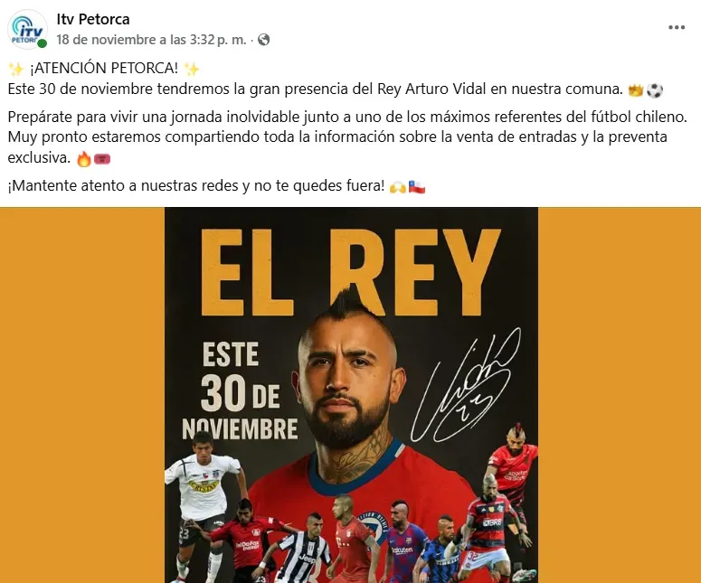 La actividad de Arturo Vidal que agranda la polémica por su ausencia en El Salvador con Colo Colo, que juega duelo clave ante Cobresal.