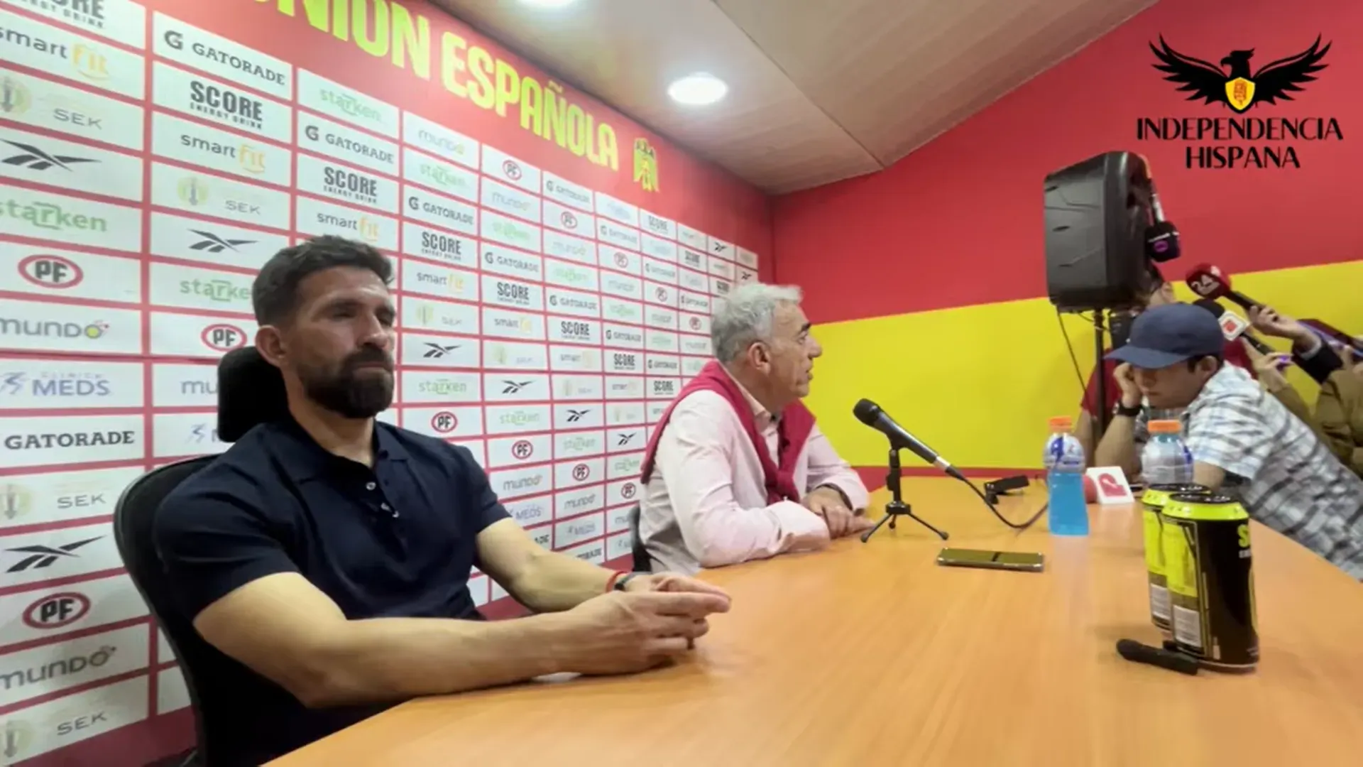 Sabino Aguad ofreció una larga conferencia de prensa luego del descenso de Unión Española. (Foto: Captura Independencia Hispana).
