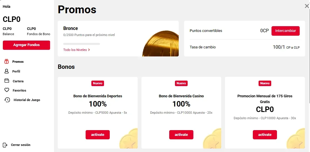 Appuesta bono de bienvenida