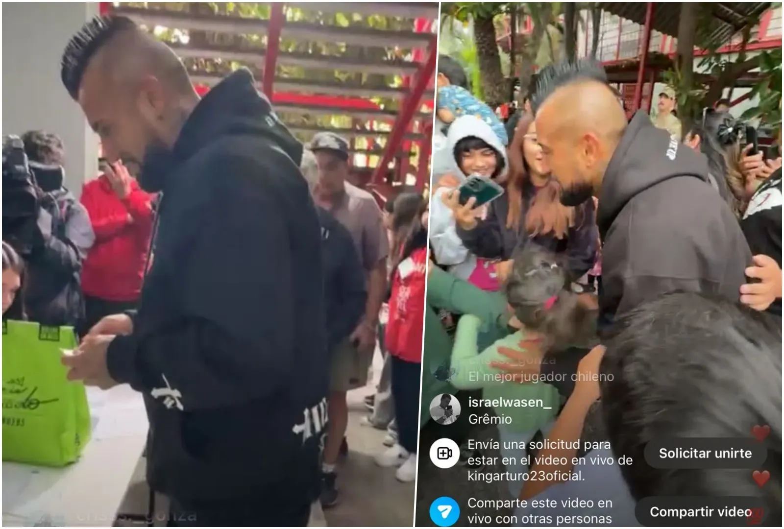 Vidal compartió con la gente y regaló hamburguesas a los vocales de mesa.