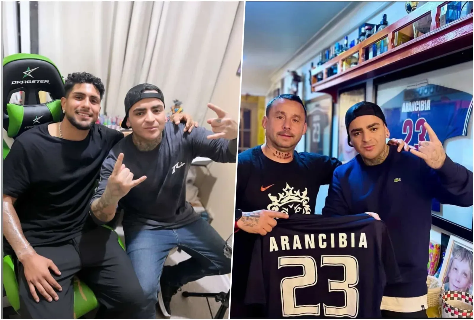 La familia del Pollo Arancibia lo ha recibido, donde ha tatuado a amigos y familiares. Allá conoció a Antonio Díaz quien se sumó a la lista de jugadores tatuados.