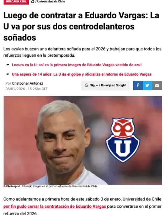 Lucero y Rivero se sumarían a Vargas como nuevos refuerzos de la U