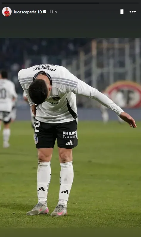 Lucas Cepeda dejó esta imagen y Colo Colo está muy preocupado. Foto: Instagram.