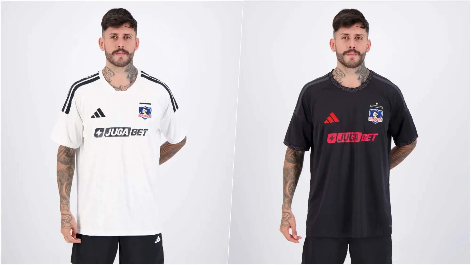 Estas serán las camisetas de local y visita respectivamente que utilizará Colo Colo en 2026. Foto: Soccer Jersey News.