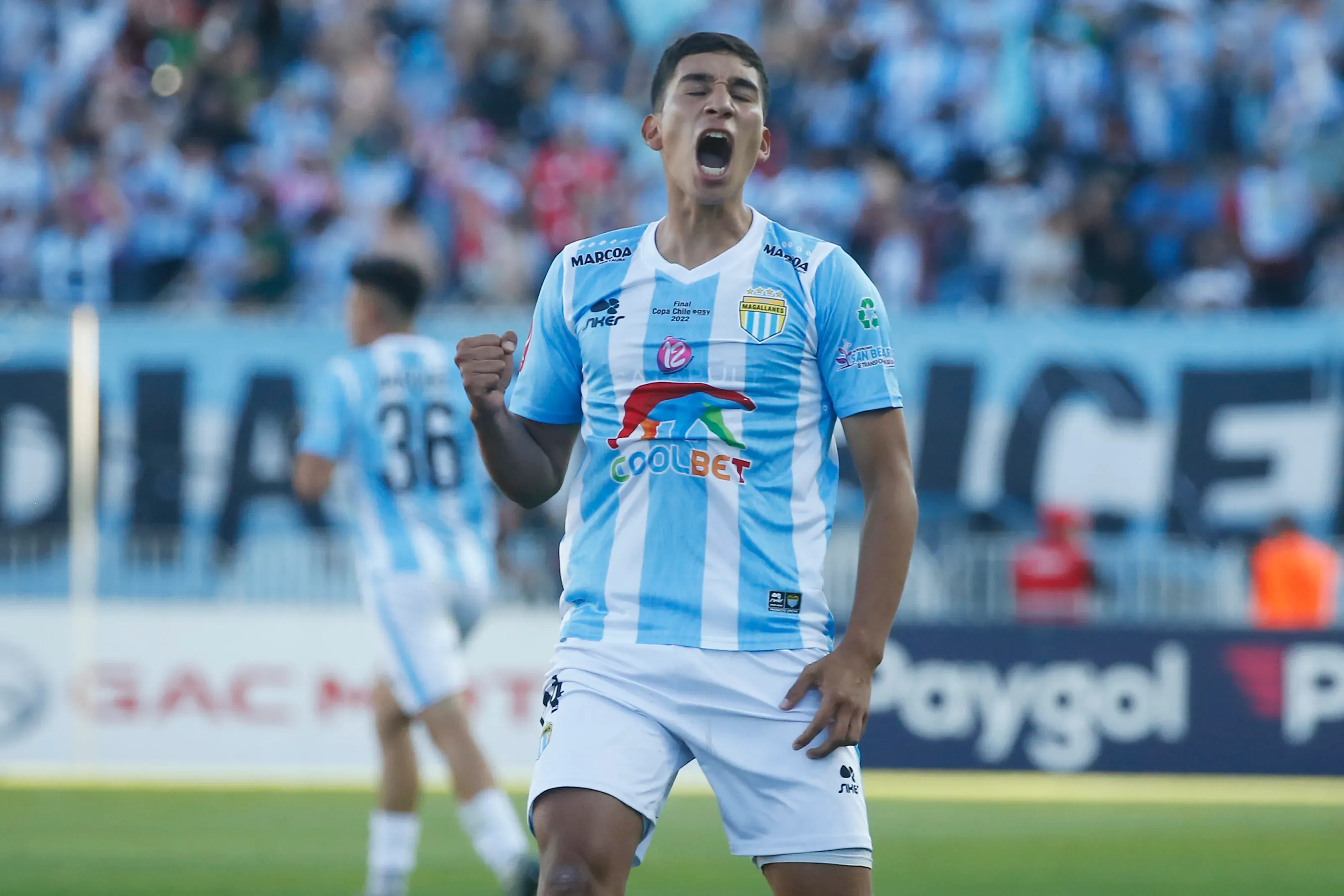 Felipe Espinoza fue parte del Magallanes supercampeón que conmovió a todo el fútbol chileno en 2022. Anotó un gol en la final de la Copa Chile. (Jonnathan Oyarzun/Photosport).