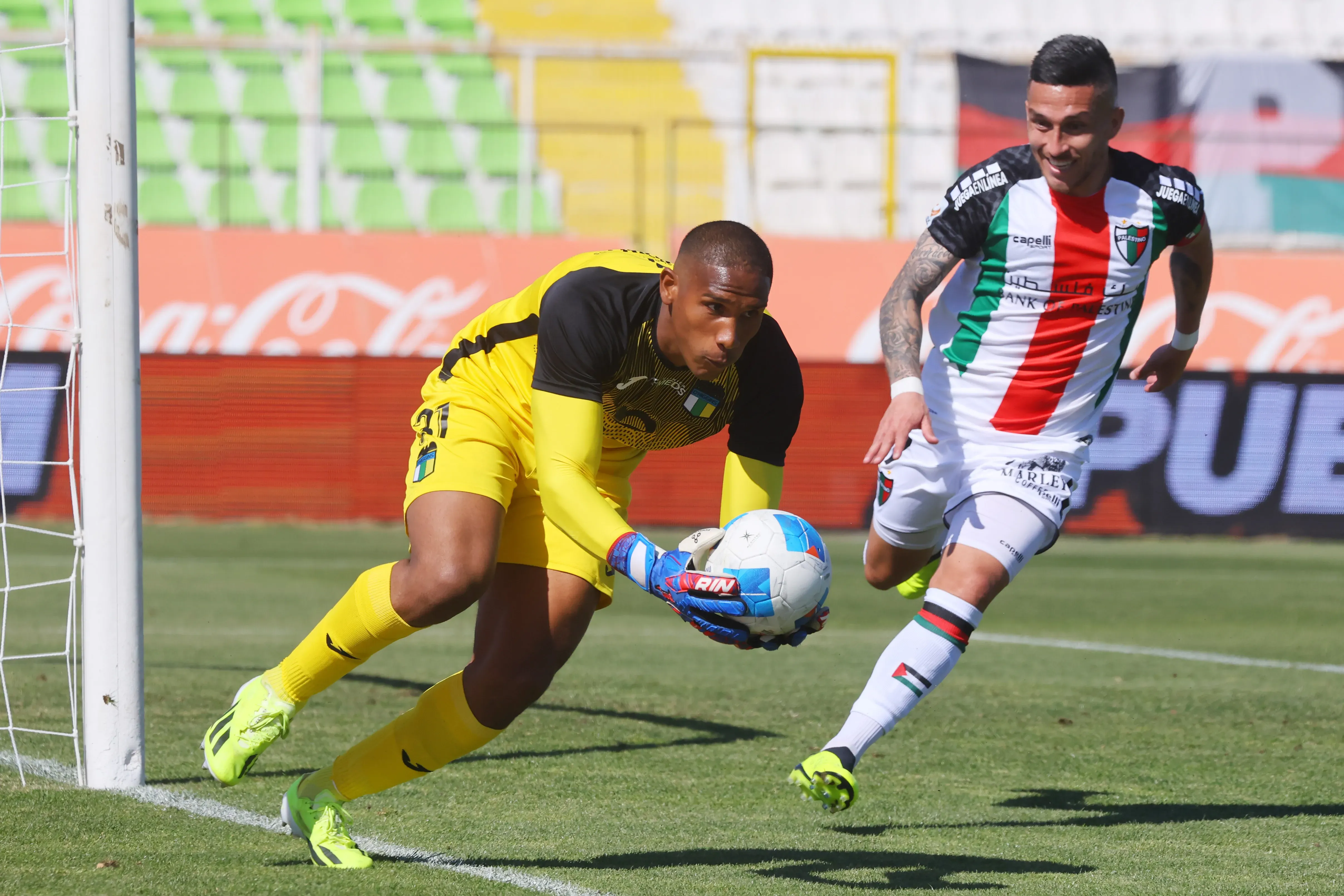 Omar Carabalí disputó 34 partidos en O’Higgins durante la campaña pasada. (Jonnathan Oyarzun/Photosport).