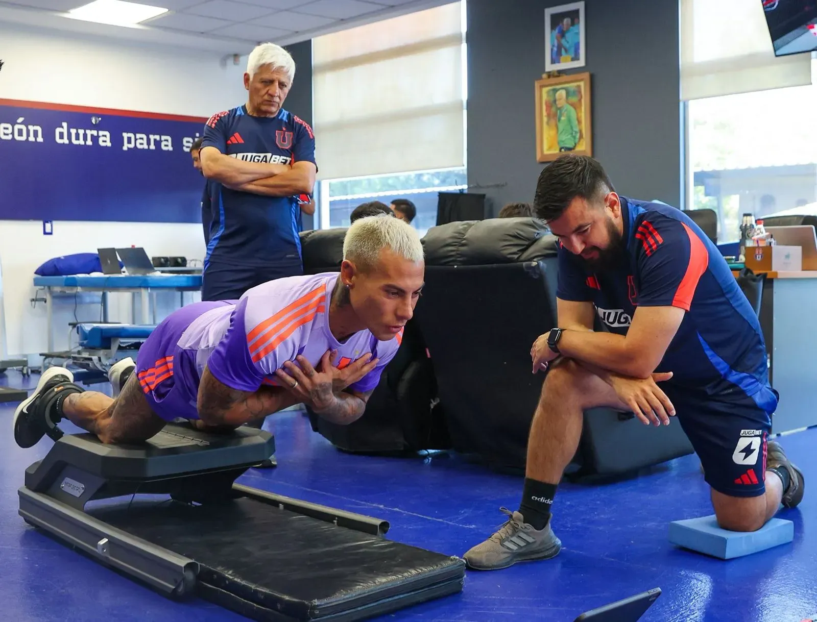 Eduardo Vargas fue el mejor en las primeras mediciones en la U. Foto: U de Chile.