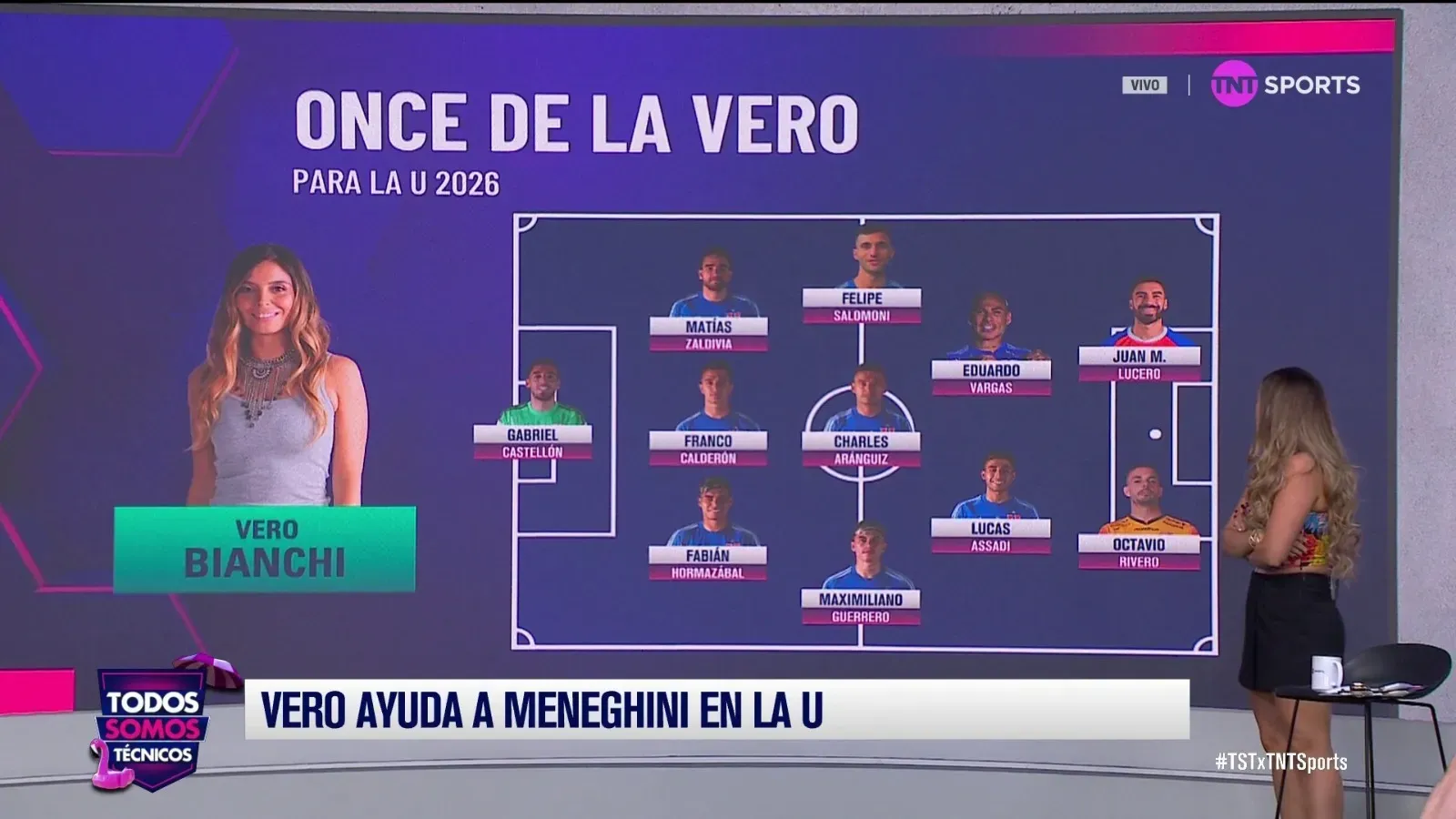 El equipo que Verónica Bianchi armó para la Universidad de Chile 2026. | Foto: Captura.