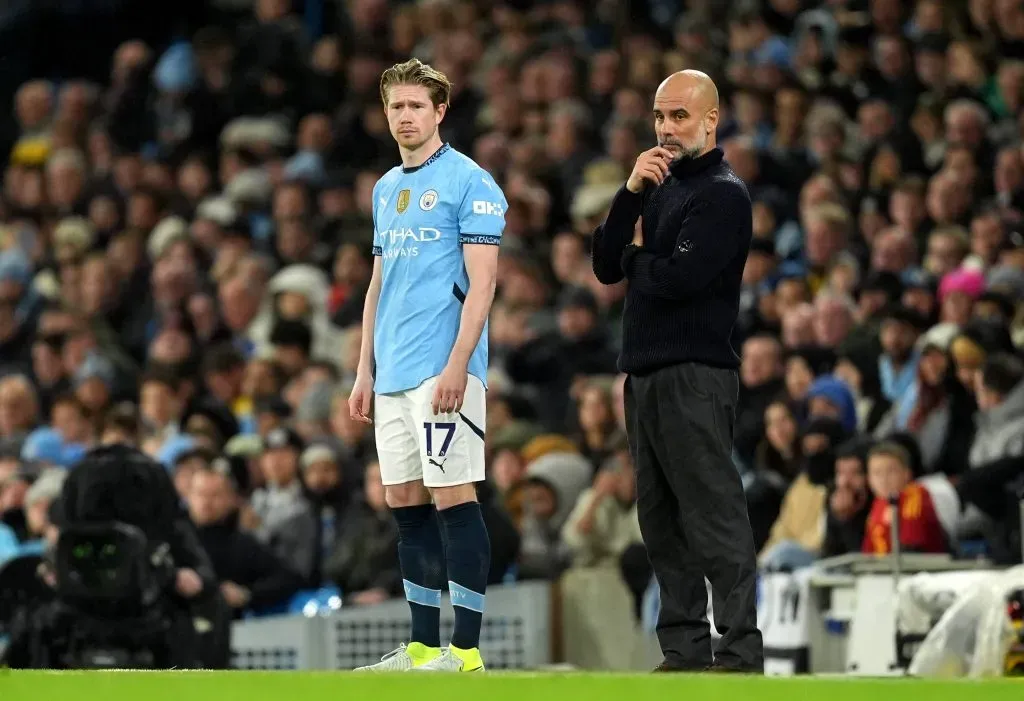 De Bruyne e Guardiola: dupla de grande sucesso no Manchester City. Foto: Imago