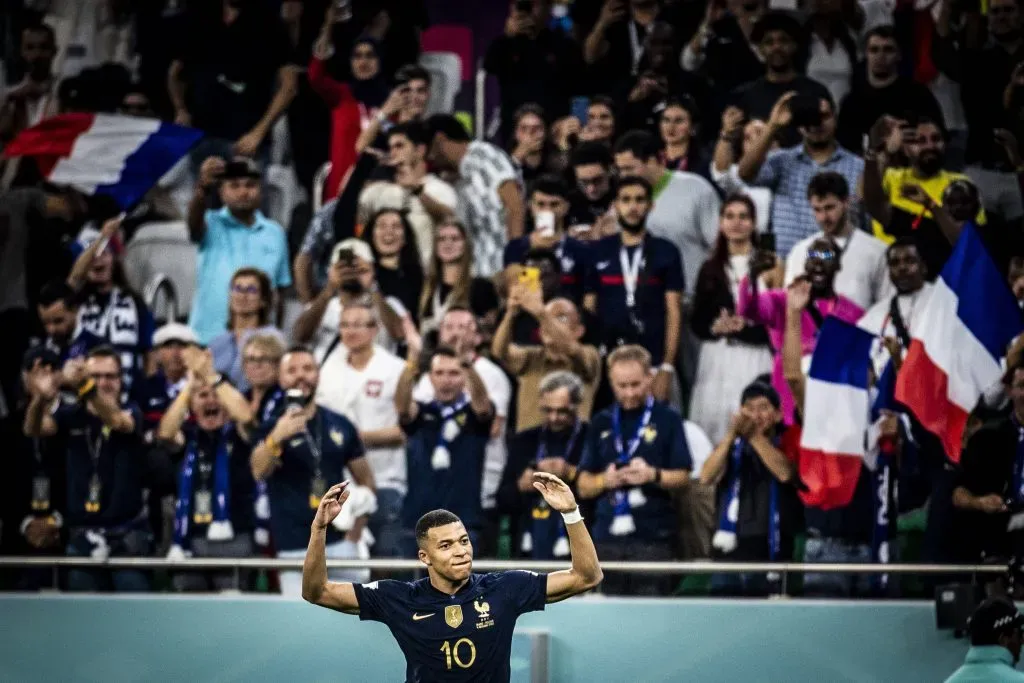 Mbappé a festejar um golo com a seleção francesa. Foto: Imago.