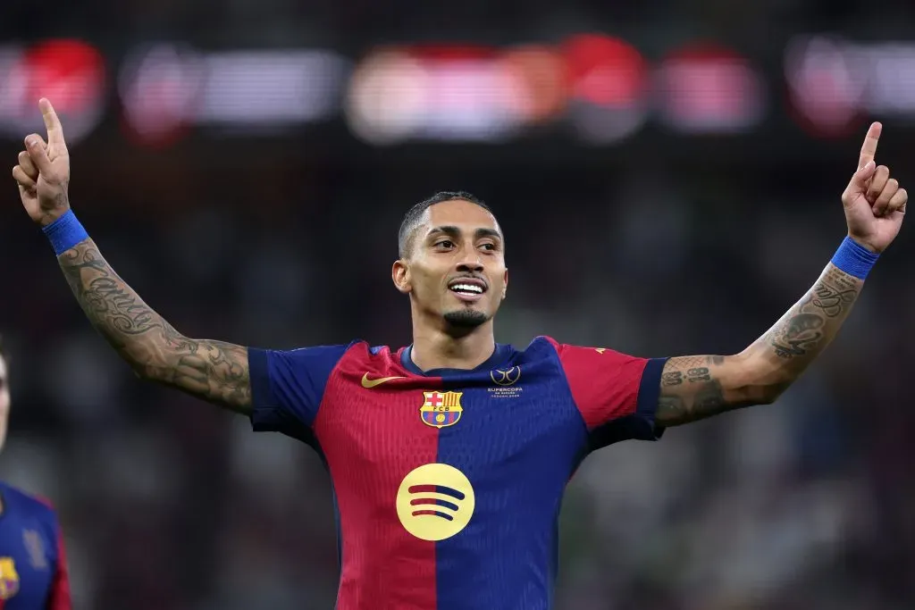 Raphinha marcou dois golos contra o Real Madrid. Foto: Getty Images