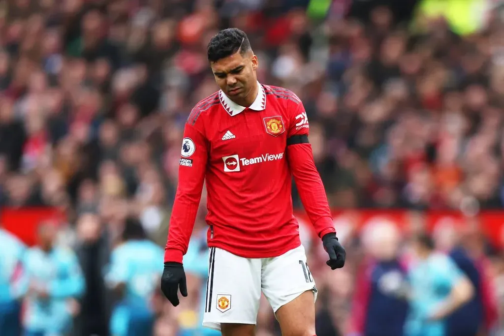 Casemiro está em baixa no Manchester United. Foto: Nathan Stirk/Getty Images.