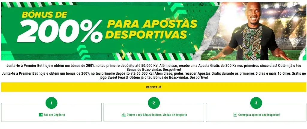 Código promocional Premier Bet: passo a passo para obter o bónus