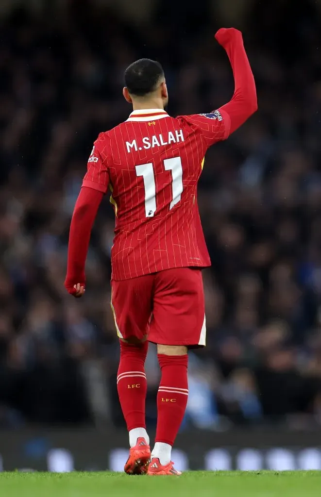 Mohamed Salah na vitória do Liverpool. Foto: Getty Images