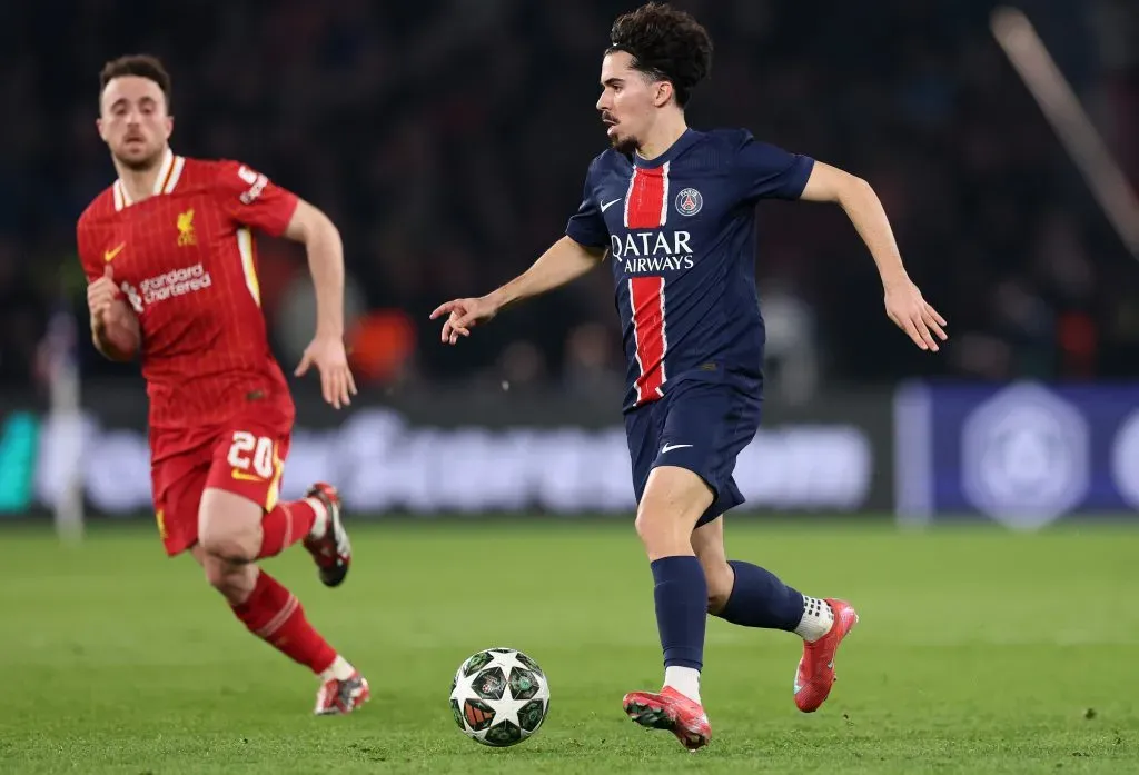 Vitinha em ação no PSG x Liverpool. Foto: Julian Finney/Getty Images.