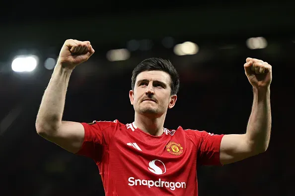 Harry Maguire marcou o quinto golo do Manchester United. Foto: Getty Images