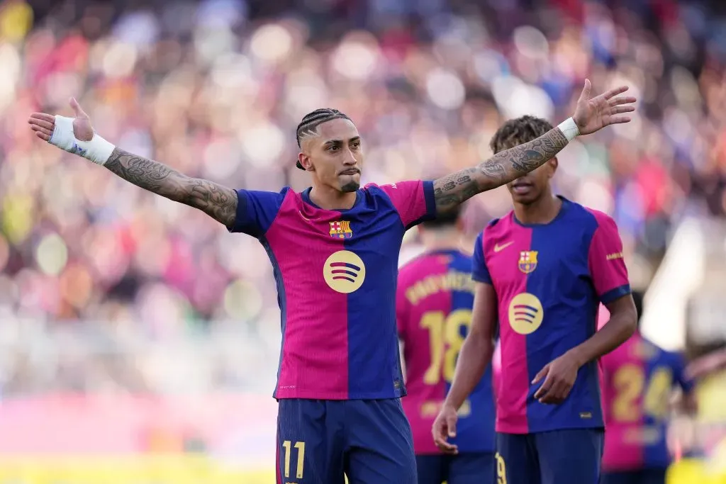 Raphinha fez a reviravolta do Barcelona. Foto: Getty Images
