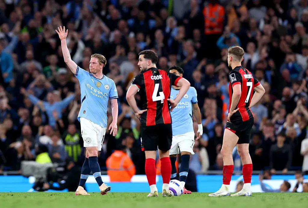 De Bruyne durante o jogo com o Bournemouth. Foto: Getty Images