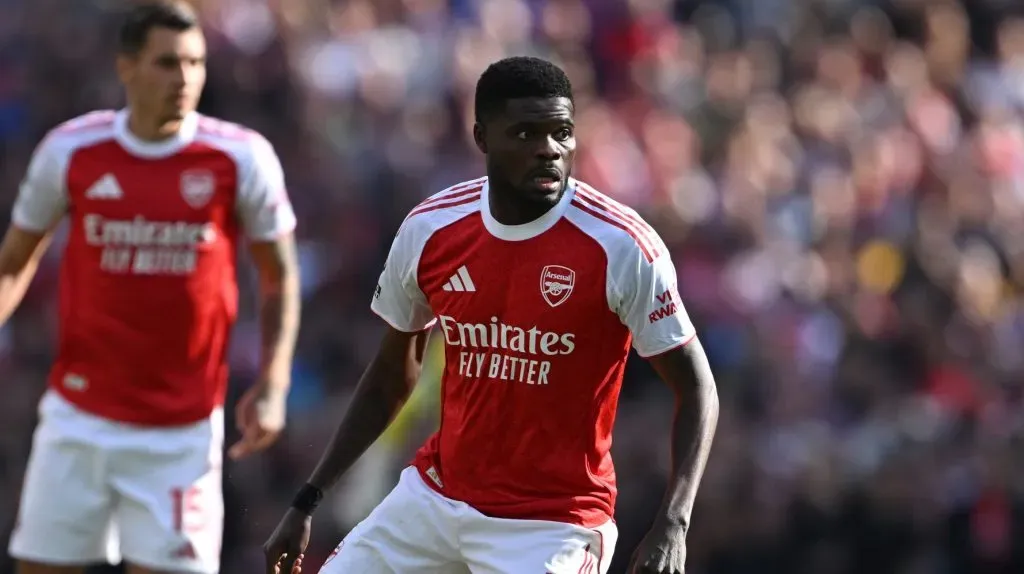 Thomas Partey com a camisola do Arsenal. Foto: Mike Hewitt/Getty Images