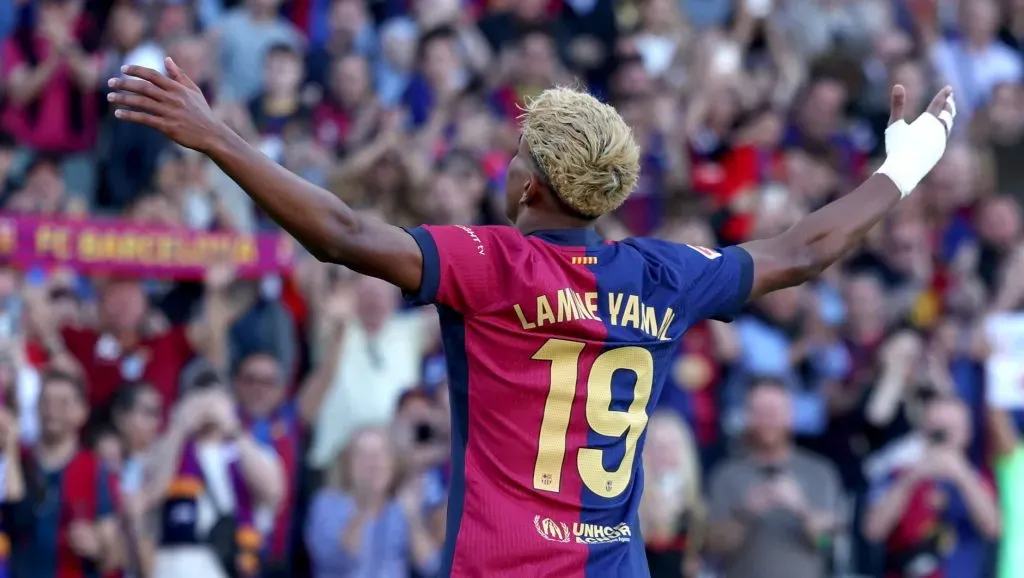 Lamine Yamal era o número 19 do Barcelona. Foto: Judit Cartiel/Getty Images