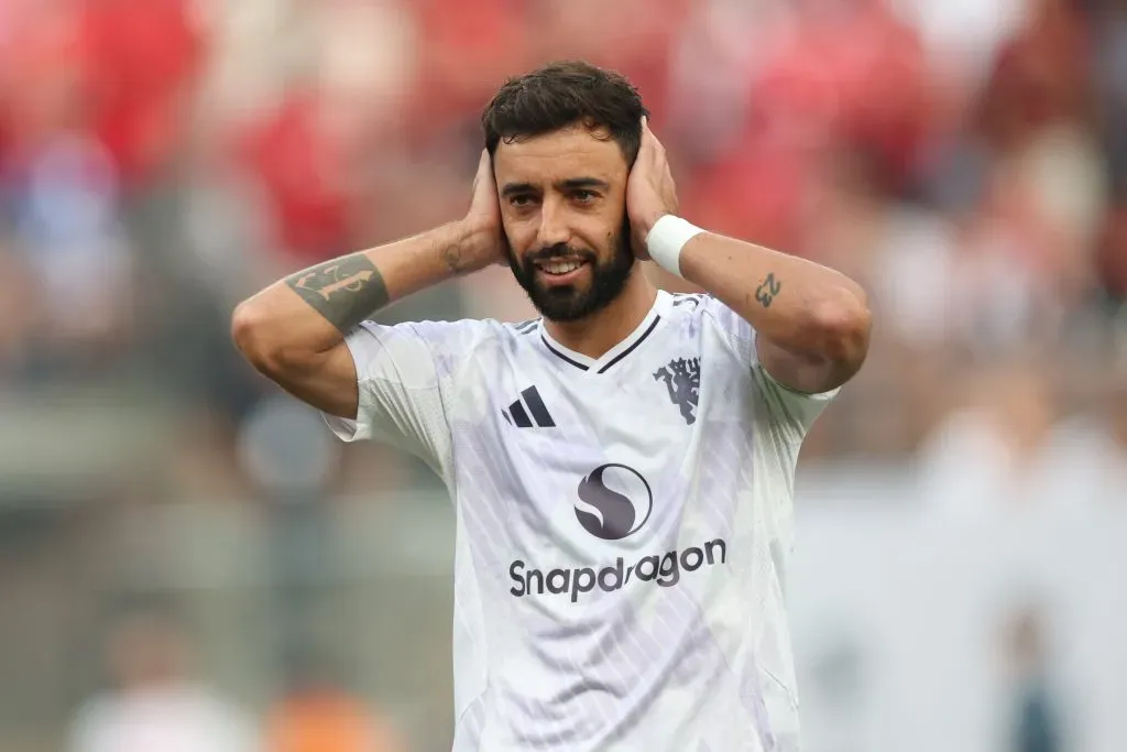 Bruno Fernandes no Manchester United x West Ham. Foto: Getty Images