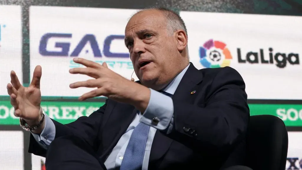 Javier Tebas, presidente da La Liga, visado pelo Real Madrid. Foto: Getty Images