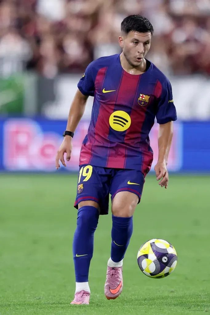 Roony Bardghji em ação com a camisola do Barcelona. Foto: Paul Miller/Getty Images.