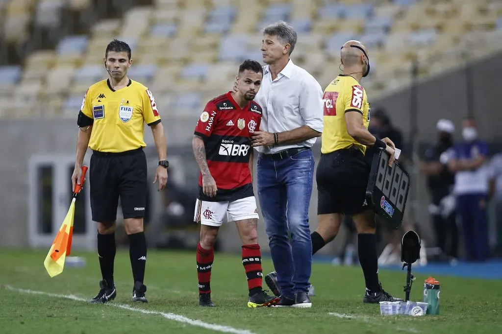Michael e Renato Gaúcho no Flamengo.  (Photo by Wagner Meier/Getty Images)
