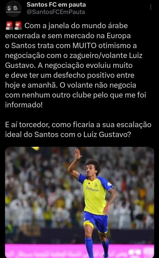 Santos em pauta via Twitter