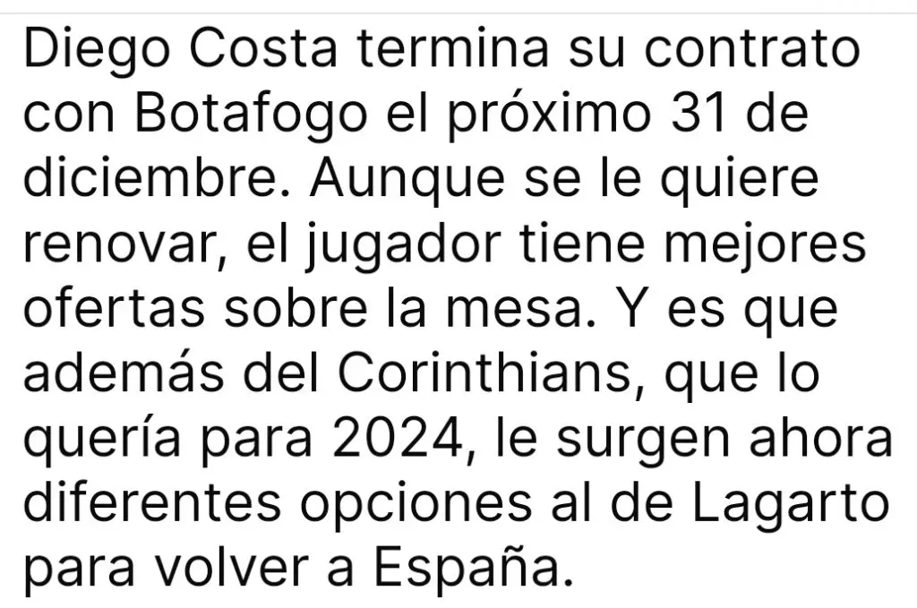 Todo Fichajes em matéria publicada nesta sexta-feira