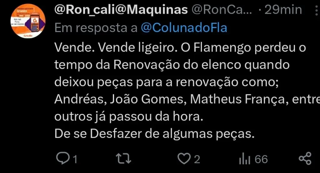 Repercussão dos flamenguistas via Twitter