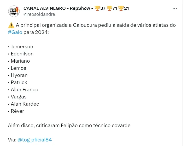 Galoucura (OFICIAL) (@tog_oficial84) / X