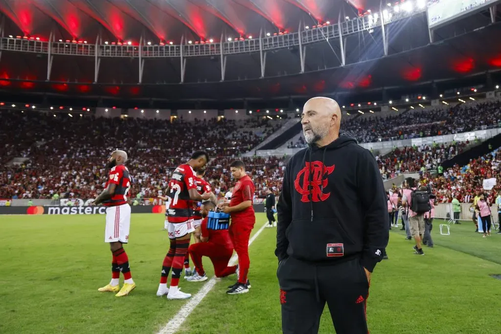 Jorge Sampaoli comanda o Flamengo em jogo válido pela Libertadores (Photo by Wagner Meier/Getty Images)