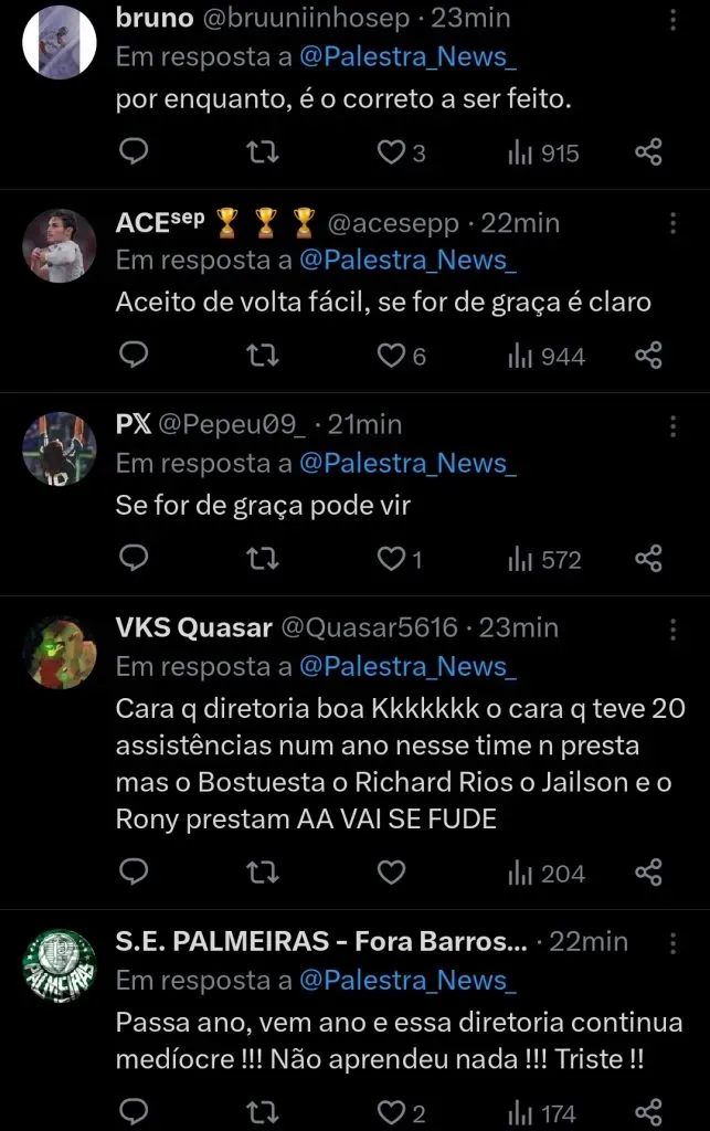Repercussão via Twitter
