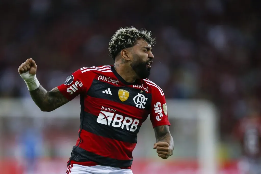 Gabigol celebra vitória do Flamengo. (Photo by Wagner Meier/Getty Images)