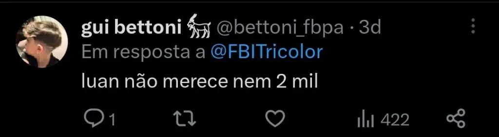 Repercussão via Twitter