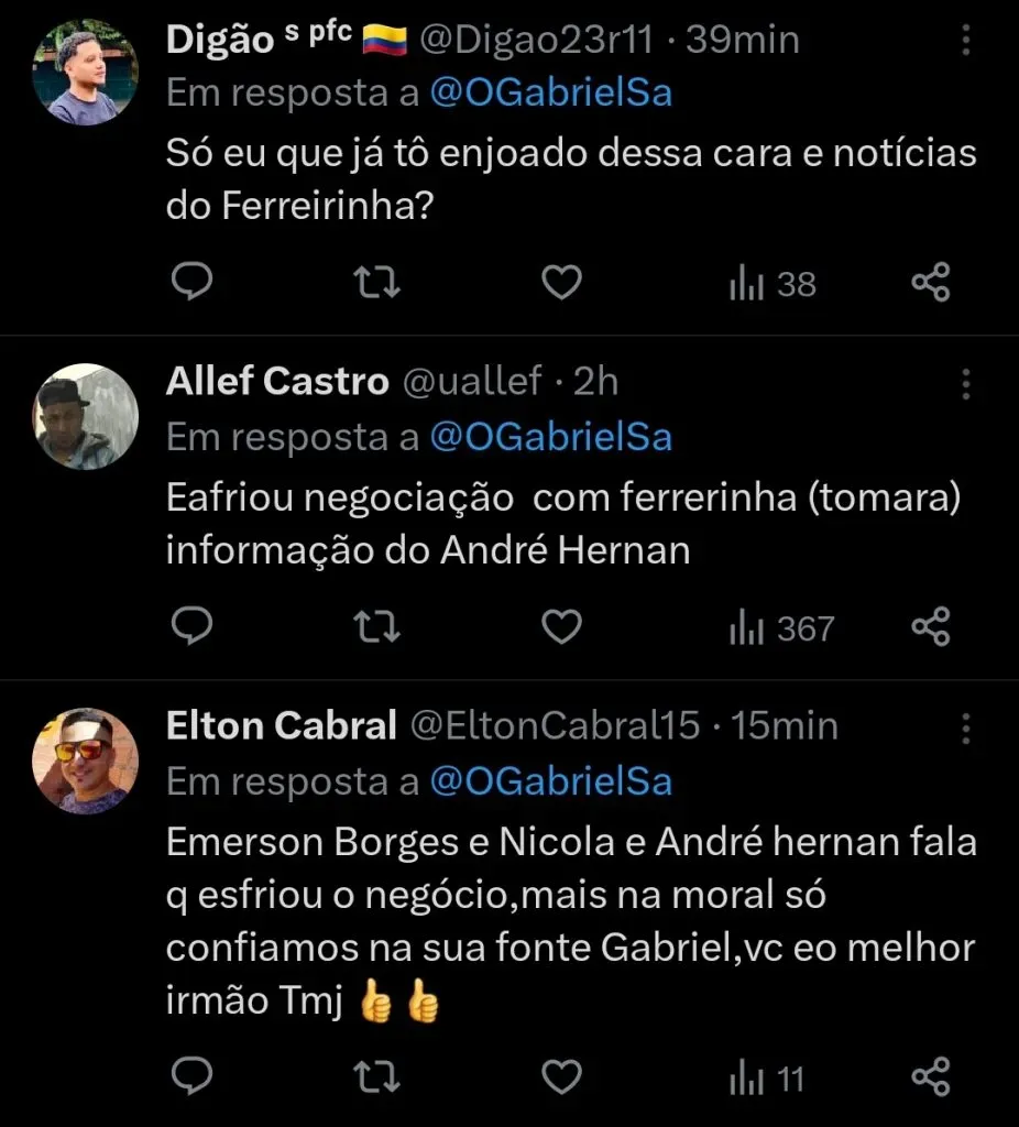 Repercussão via Twitter