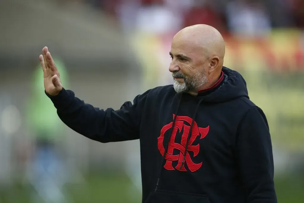 Jorge Sampaoli em partida contra o Fluminense. (Photo by Wagner Meier/Getty Images)