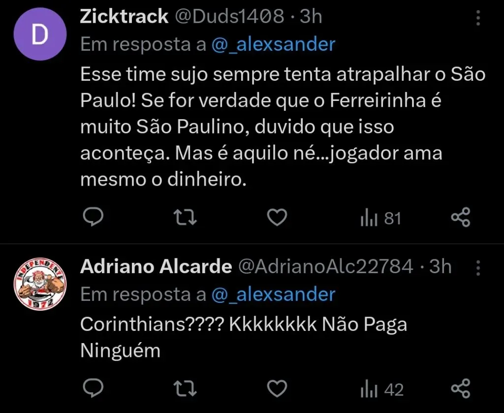 Repercussão via Twitter