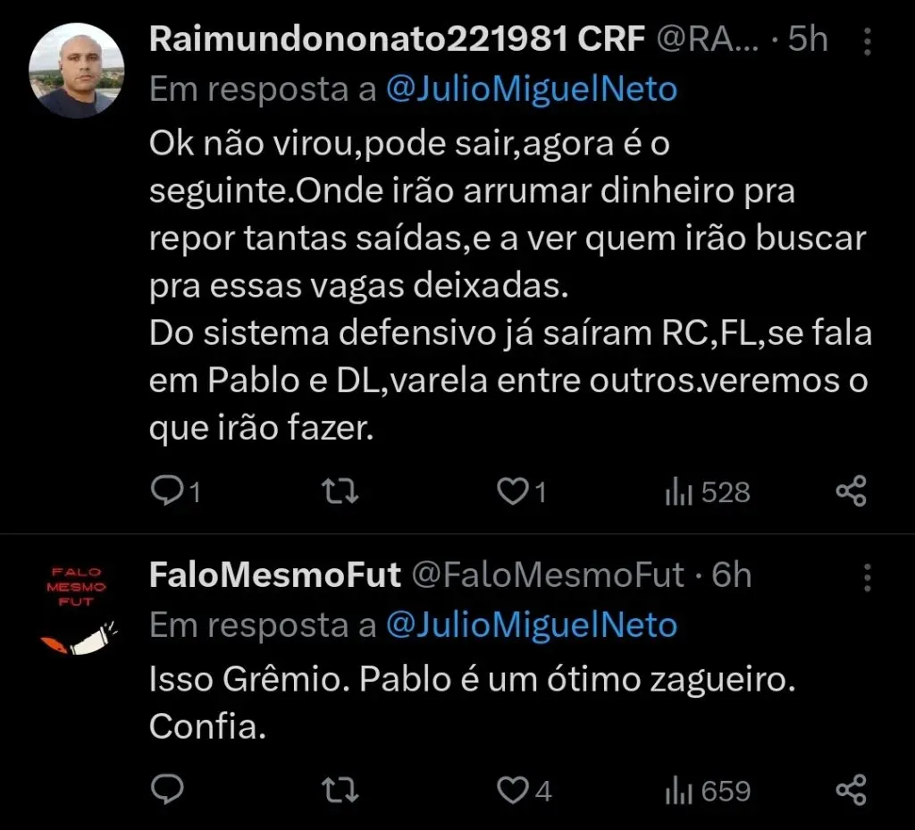 Repercussão via Twitter.