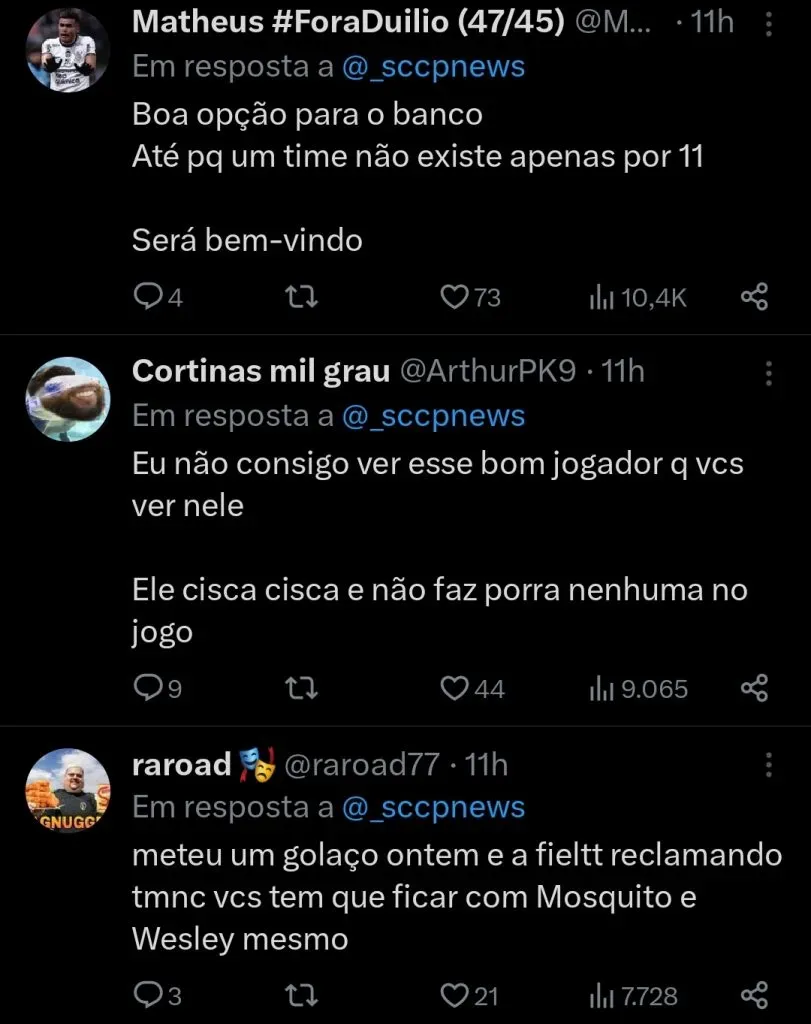 Repercussão via Twitter