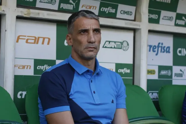 Técnico na partida diante do Palmeiras (Photo by Ricardo Moreira/Getty Images)