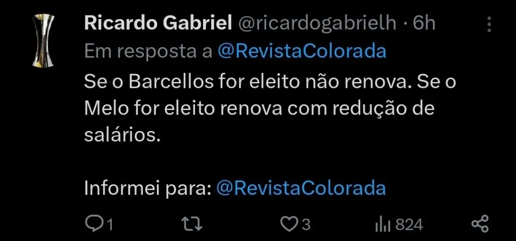 Repercussão via Twitter