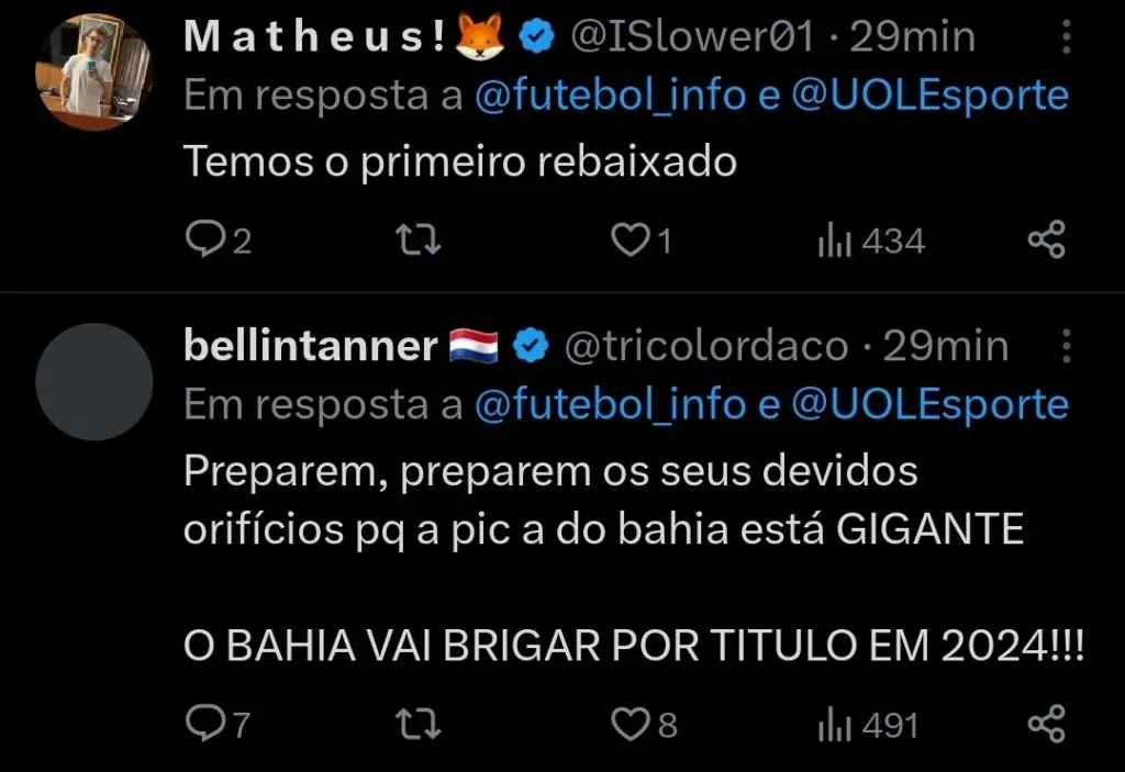 Repercussão via Twitter